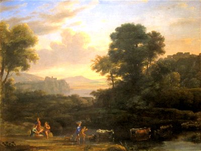 Pastoral Landscape by Claude Lorrain, Timken Museum of Art. Free illustration for personal and commercial use.