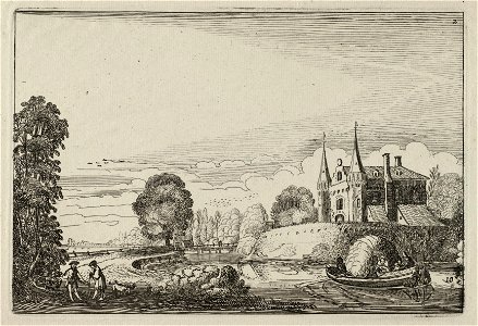 Plezierboot in een slotgracht. NL-HlmNHA 53012430