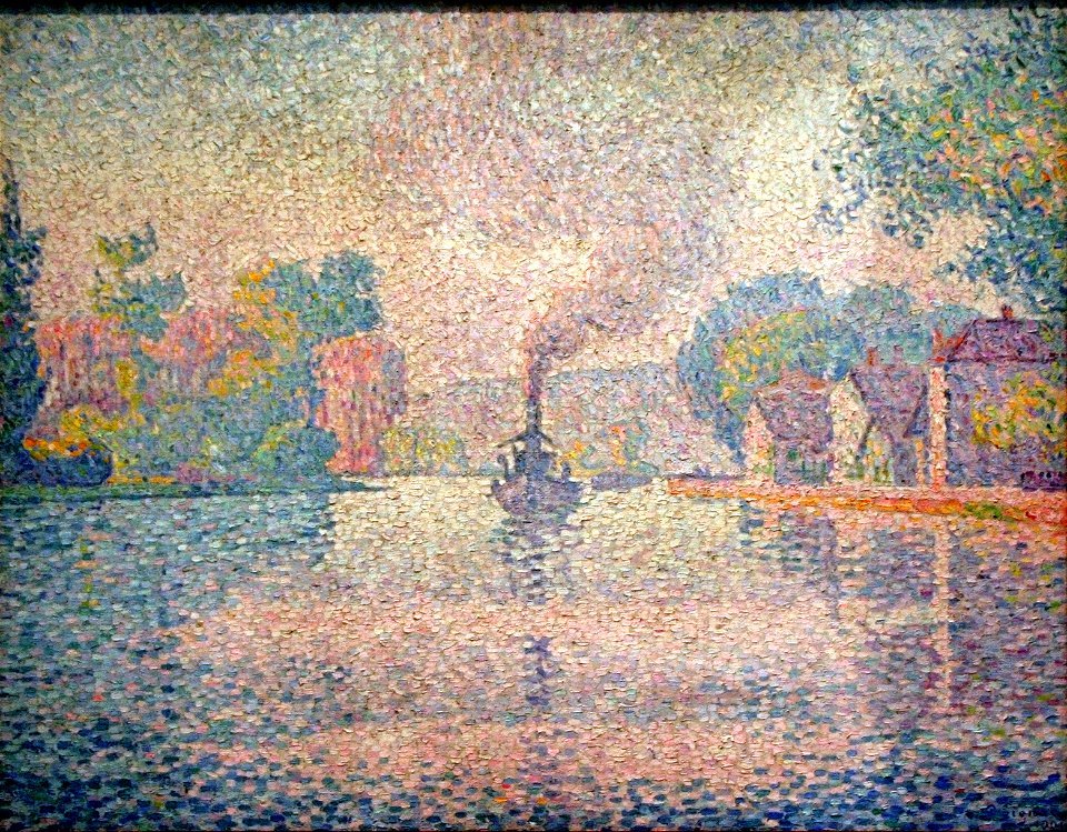 Paul Signac - L'Hirondelle Steamer on the Seine