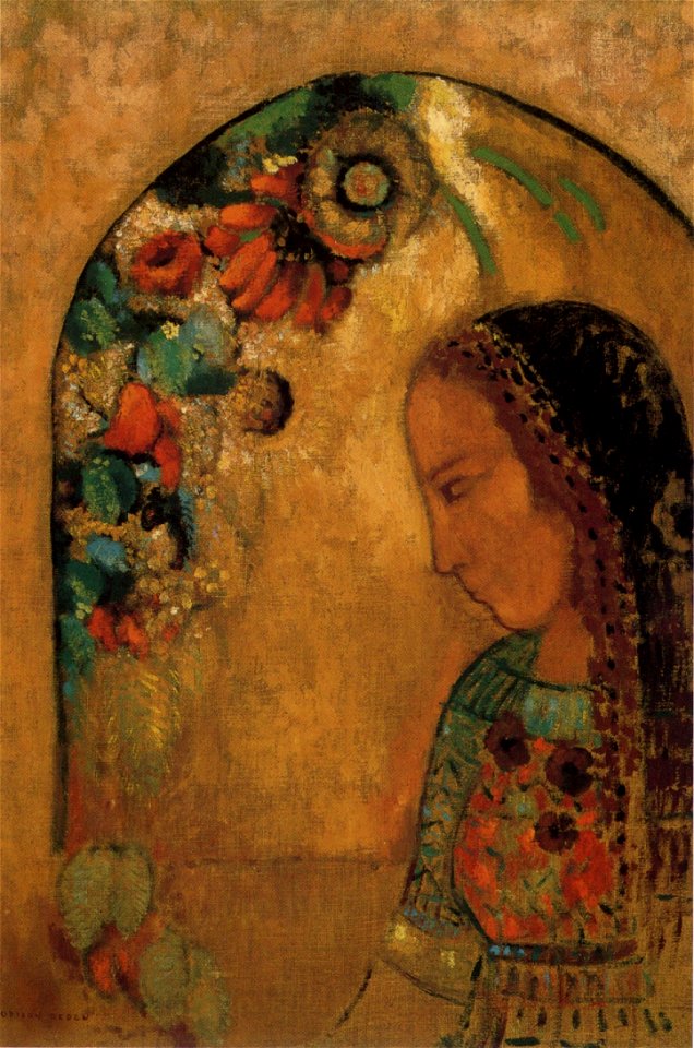 Odilon Redon - 'Lady of the Flowers', oil on canvas, c. 1890-95