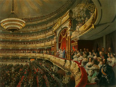 Performance in the Bolshoi Theatre. Free illustration for personal and commercial use.