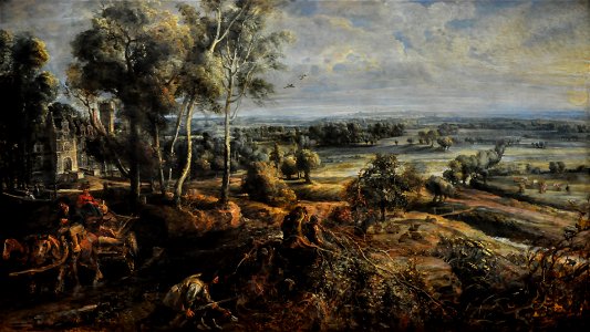 Peter Paul Rubens (1577-1640) Herfstlandschap met het Steen - National Gallery Londen 5-3-2015 13-19-16. Free illustration for personal and commercial use.
