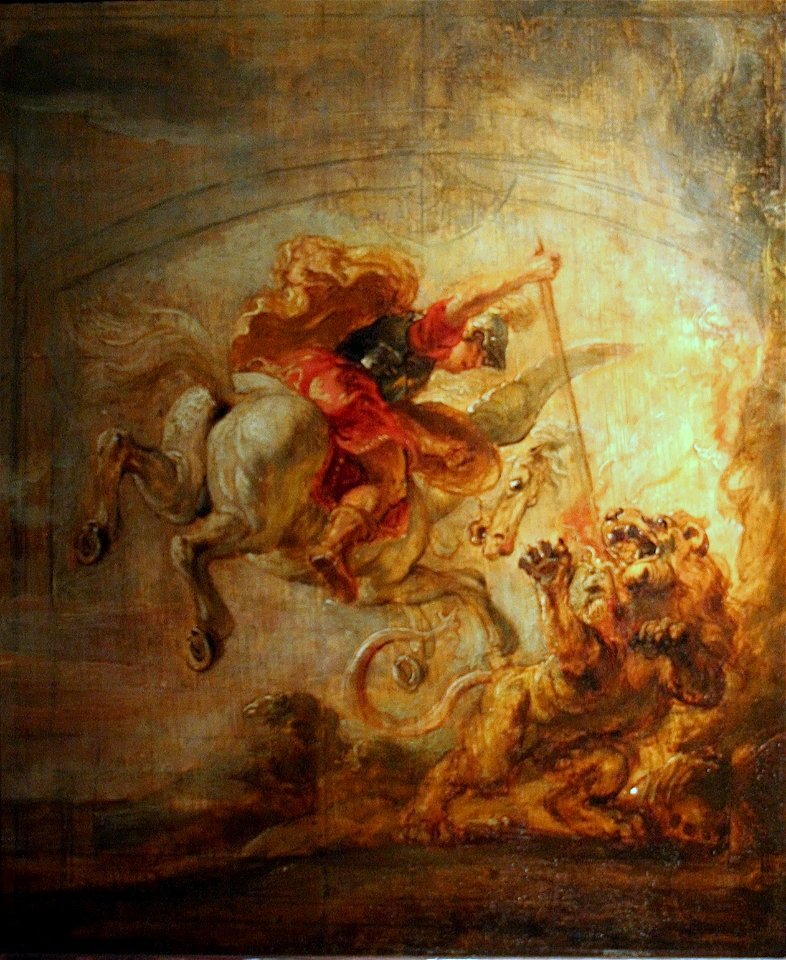 Peter Paul Rubens - Bellérophon, monté sur Pégase transperce la Chimère