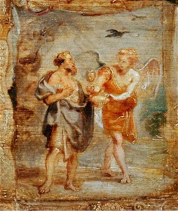 Peter Paul Rubens - Elie et l’Ange. Free illustration for personal and commercial use.