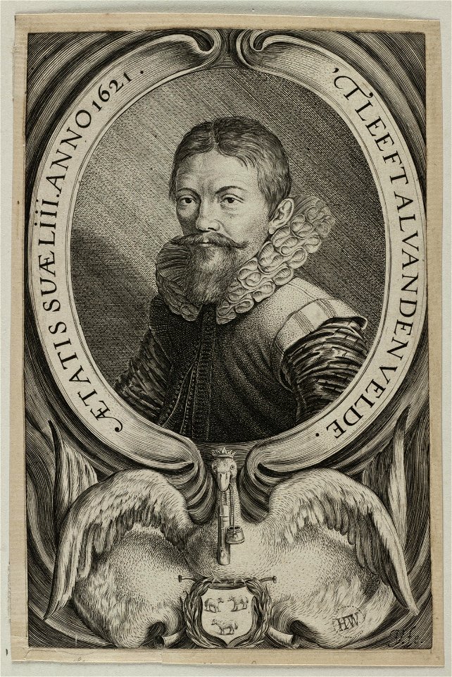 Portret van Jan van de Velde I, vader van Jan van de Velde II, op 53-jarige leeftijd. NL-HlmNHA 53012632