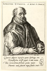 Portret van Jan van Suren Jan van Zuren (1517-1591), drukkeruitgever en burgemeester van Haarlem, op eenenzeventigjarige leeftijd. NL-HlmNHA 1477 53008543