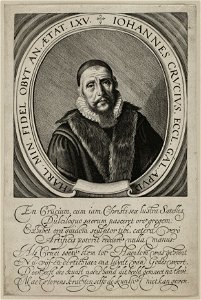 Portret van Johannes Crucius, Waals predikant te Haarlem. NL-HlmNHA 53012612