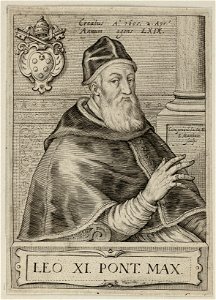 Portret van paus Leo XI Alessandro Ottaviano de' Medici . NL-HlmNHA 1477 53010831