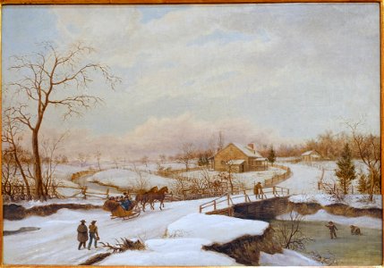Philadelphia Winter Landscape by Thomas Birch, c. 1830-1845 AD, oil on canvas - Museo Nacional Centro de Arte Reina Sofía - DSC08645