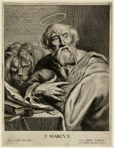 Portret van de heilige evangelist Marcus met leeuw. NL-HlmNHA 1477 53012873