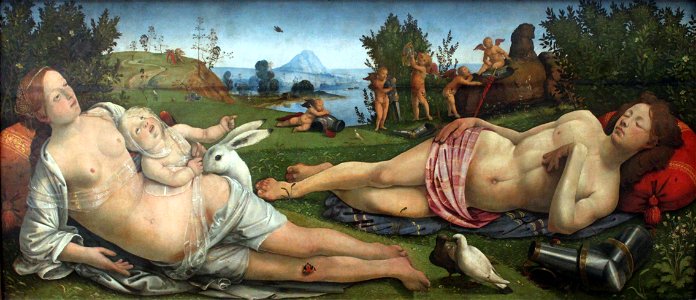 1505 Piero di Cosimo Venus, Mars and Cupid anagoria. Free illustration for personal and commercial use.