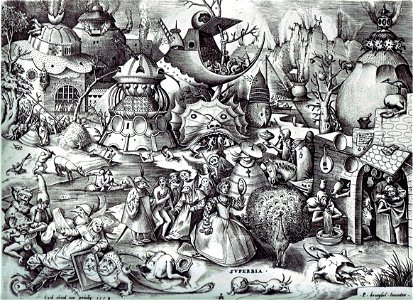 Pieter Bruegel the Elder- The Seven Deadly Sins or the Seven Vices - Pride. Free illustration for personal and commercial use.