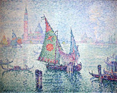 Paul signac, la barca a vela verde, 1904, 01