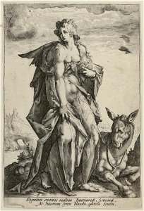Personificatie van de Gemakzucht - Traagheid - Luiheid - Vadsigheid, afkomstig van het Griekse ἀκηδία Acedia. NL-HlmNHA 1477 53010754