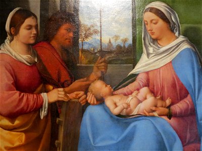 Madonna col Bambino tra i ss. Caterina d'Alessandria e Giovanni Batt. attr. a Sebastiano del Piombo (2)JPG