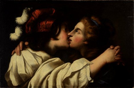 Pietro della Vecchia - Couple kissing. Free illustration for personal and commercial use.