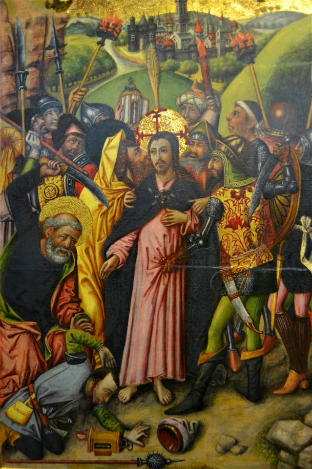 Predel·la amb cinc escenes de la Passió de Crist (prendiment), Joan Reixach, Museu de Belles Arts de València