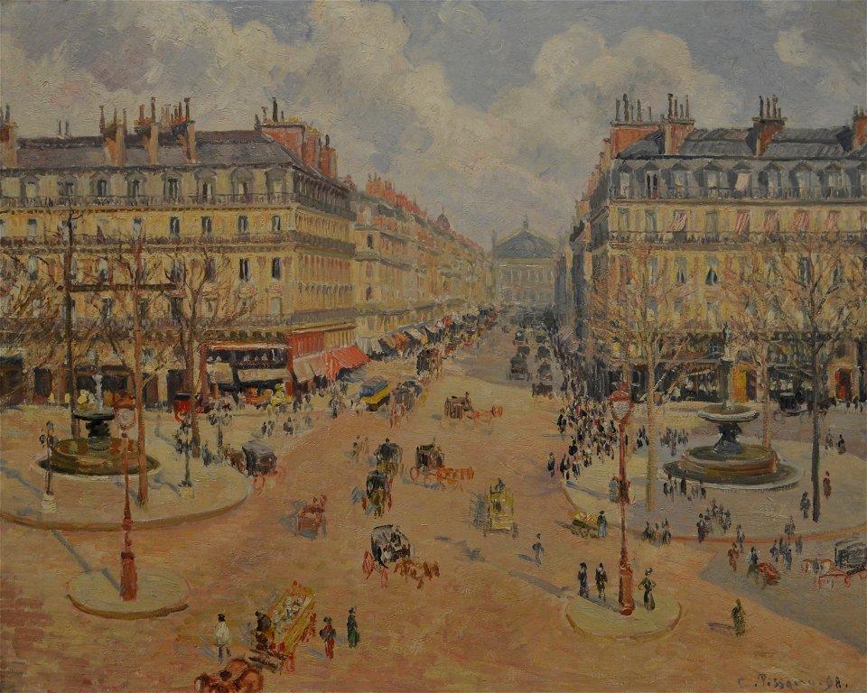 Avenue de l'Opéra, Morning Sunshine, by Camille Pissarro