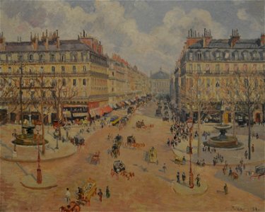 Avenue de l'Opéra, Morning Sunshine, by Camille Pissarro
