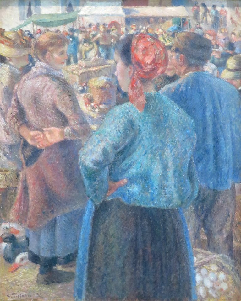 'The Poultry Market at Pontoise' by Camille Pissarro, Norton Simon Museum