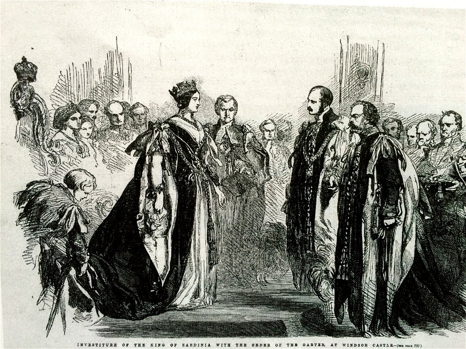 Queen Victoria And King of Sardinia in Garter Ceremonial Robes