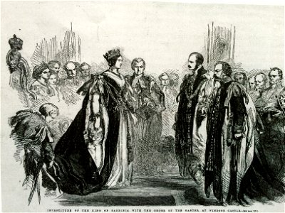 Queen Victoria And King of Sardinia in Garter Ceremonial Robes