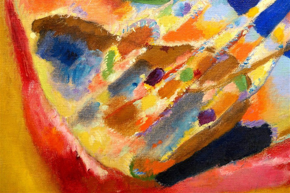 Picture with Three Spots by Wassily Kandinsky, detail, 1914 AD, oil on canvas - Museo Nacional Centro de Arte Reina Sofía - DSC08779