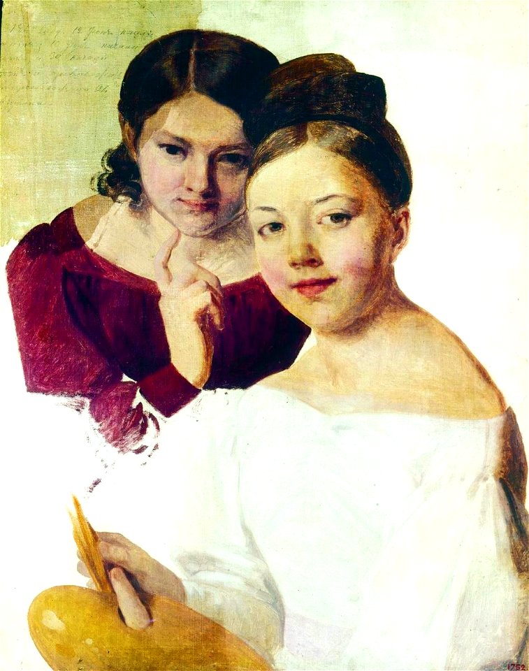 Portrait of Artist's Daughters Alexandra and Felisata by Venetsianov