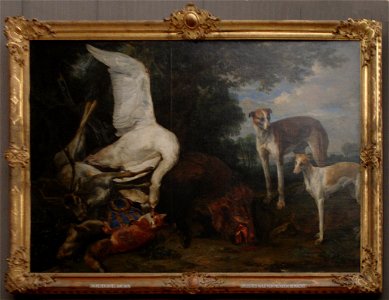 Pieter Boel, Dead Game Guarded by Two Dogs-2