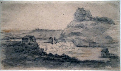 Rheinfall bei Schaffhausen@Drawing by Goethe