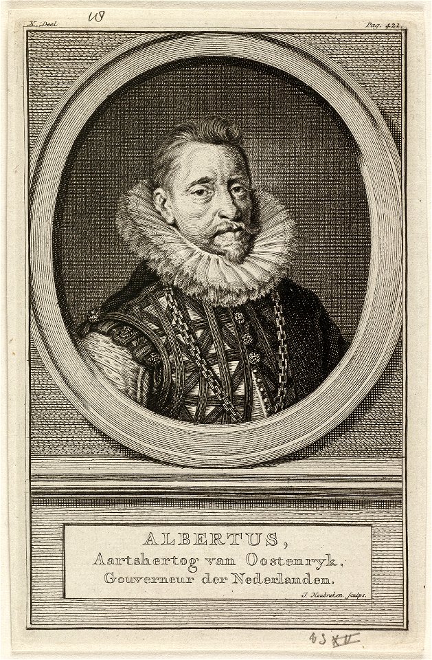 Portret van Albrecht, aartshertog van Oostenrijk Albertus, aartshertog van Oostenrijk. NL-HlmNHA 1477 53010373
