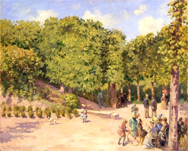 'Town Park in Pontoise ' by Camille Pissarro, 1873, Hermitage. Free illustration for personal and commercial use.