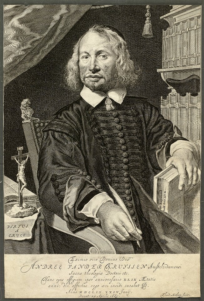 Portret van de Amsterdamse theoloog Andreas van der Kruyssen op 49-jarige leeftijd. NL-HlmNHA 1477 53009850