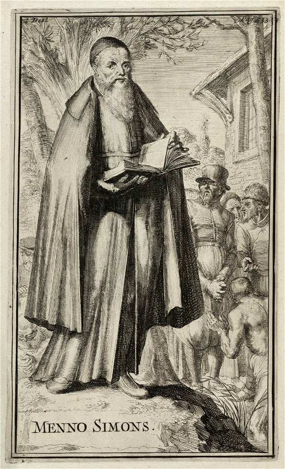 Portret van Menno Simons. NL-HlmNHA 53008831