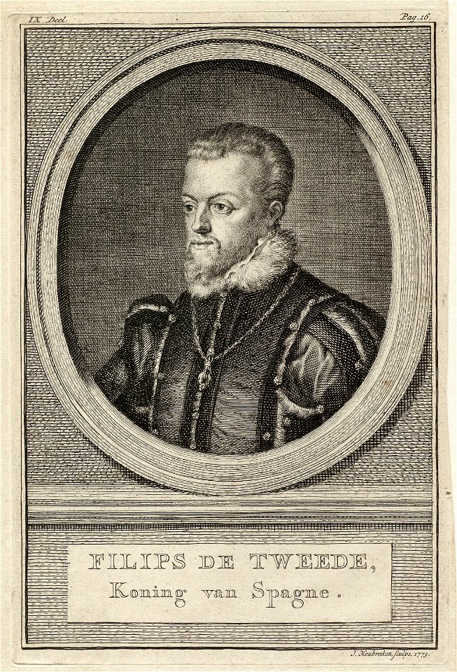Portret van Filips II, koning van Spanje Filips de Tweede. NL-HlmNHA 1477 53010374