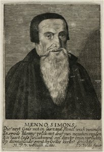 Portret van Menno Simons, stichter van de doopsgezinde kerk. NL-HlmNHA 53012628