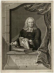 Portret van Johannes van Arxhouck, geboren Utrecht 3 augustus 1687, overleden 2 januari 1762. Herv. pred. te Veere. NL-HlmNHA 1477 53010428