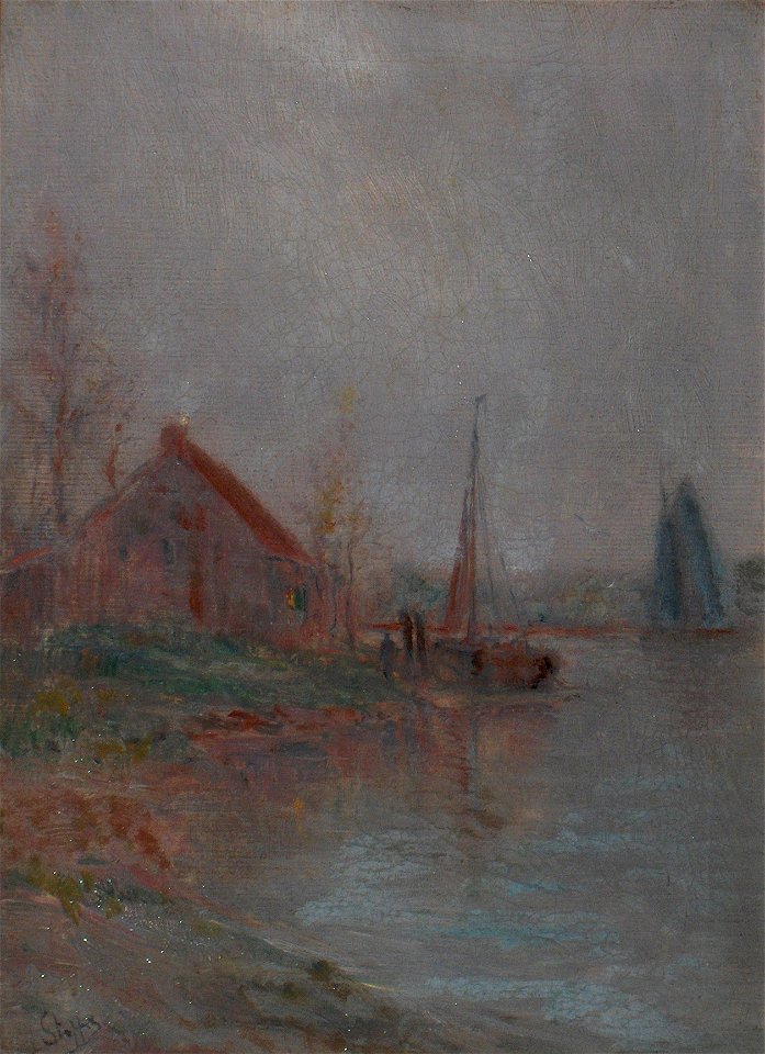 Romain Steppe.Brouillard le matin sur l'Escaut