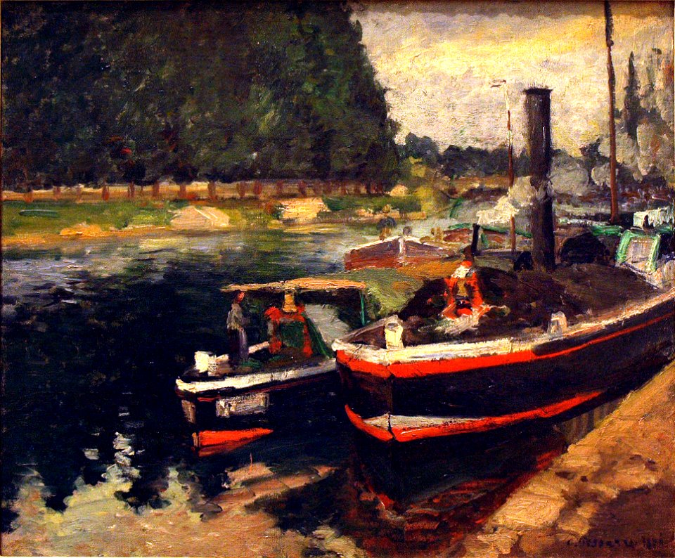 Pissarro - Barges at Pontoise