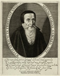 Portret van Menno Simons, stichter van de doopsgezinde kerk. NL-HlmNHA 53012629