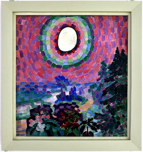 Robert delaunay, paesaggio con disco solare, 1905-09. Free illustration for personal and commercial use.
