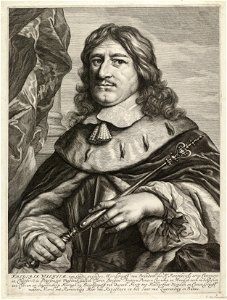 Portret van Frederik Willem, keurvorst van Brandenburg met in zijn hand een scepter. NL-HlmNHA 1477 53009895