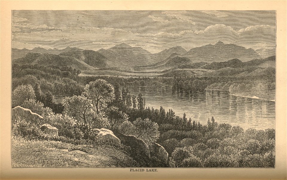 Placid Lake 1875 Wallace - Free Stock Illustrations | Creazilla