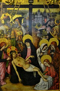 Predel·la amb cinc escenes de la Passió de Crist (davallament), Joan Reixach, Museu de Belles Arts de València