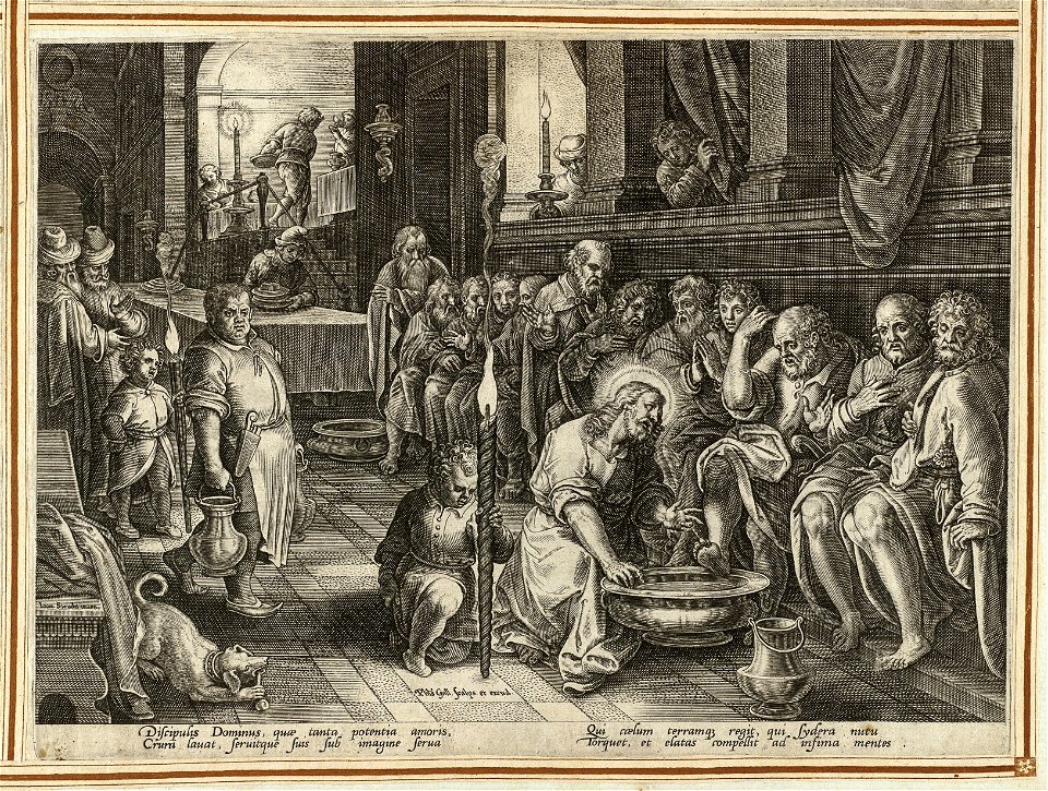 Prent uit de ongenummerde, eenenveertig delige prentenserie getiteld 'Passie, dood en wederopstanding van Christus' Passio, mors et resvrrection dn. Nostri Iesv Christ. NL-HlmNHA 1477 53008168