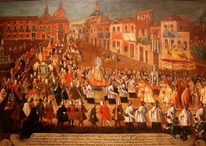 Procesión de la Virgen de Gracia en la Plaza de la Cebada. Museo de Historia de Madrid (cropped)