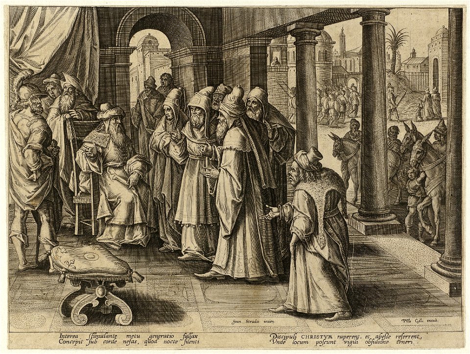 Prent uit de ongenummerde, eenenveertig delige prentenserie getiteld 'Passie, dood en wederopstanding van Christus' Passio, mors et resvrrection dn. Nostri Iesv Christ. NL-HlmNHA 1477 53008145