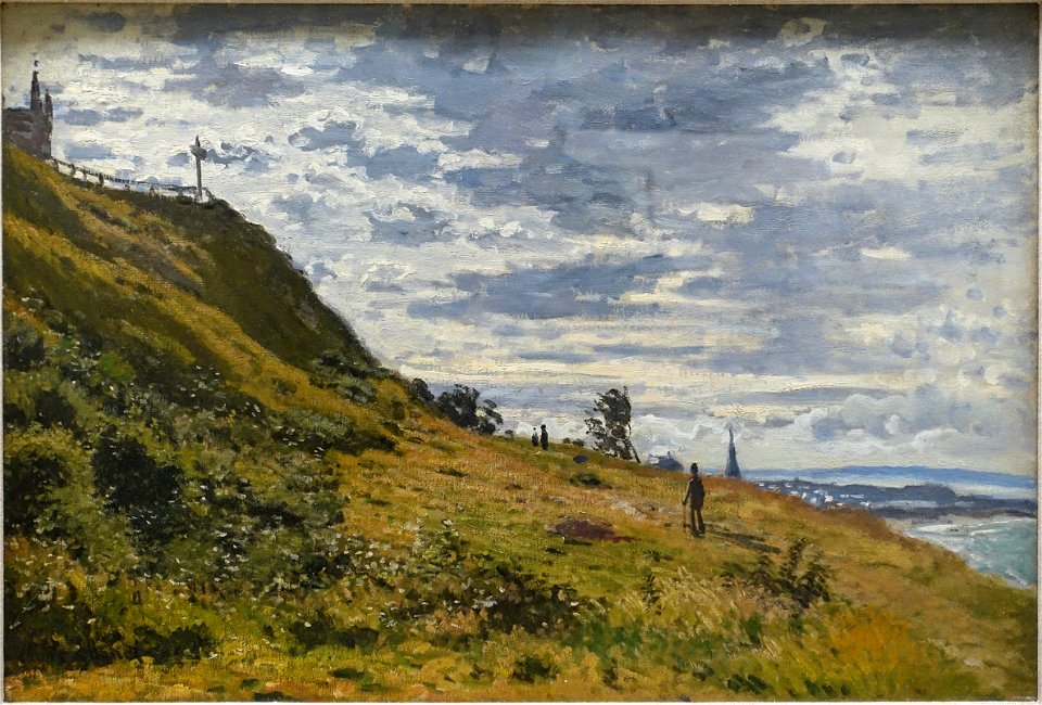 Promenade sur la falaise de Sainte-Adresse, by Claude Monet, 1867, oil on canvas - Matsuoka Museum of Art - Tokyo, Japan - DSC07396. Free illustration for personal and commercial use.