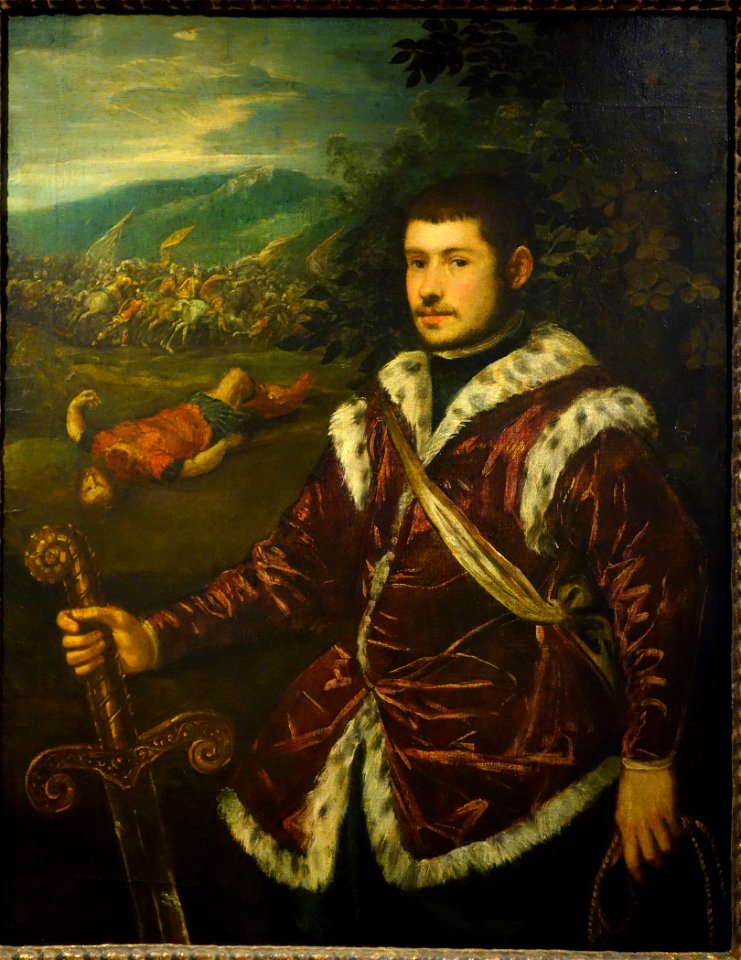 Portrait of a Young Man as David, by Jacopo Robusti, called Tintoretto, c. 1555-1560, oil on canvas - National Museum of Western Art, Tokyo - DSC08586