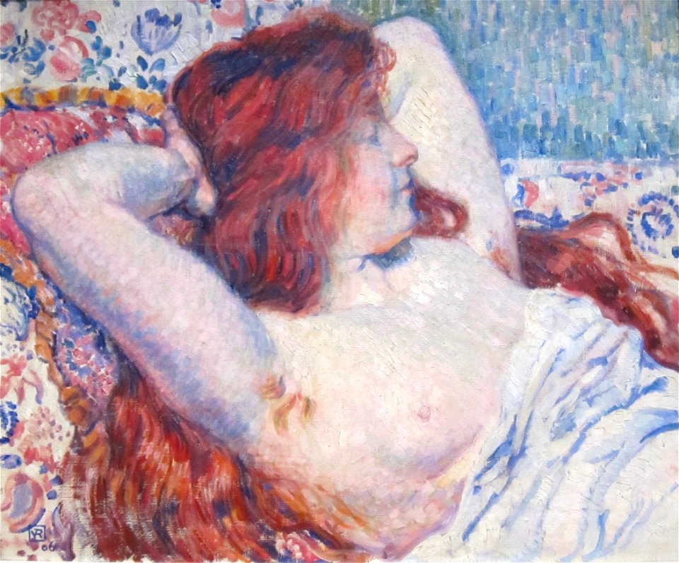 'Reclining Woman with Red Hair' by Théophile van Rysselberghe, Dayton Art Institute